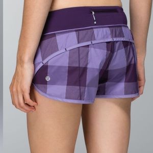 Lululemon Plaid Speed Shorts